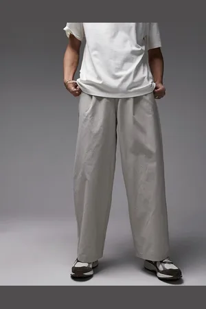 Topman Extra wide trousers in stone