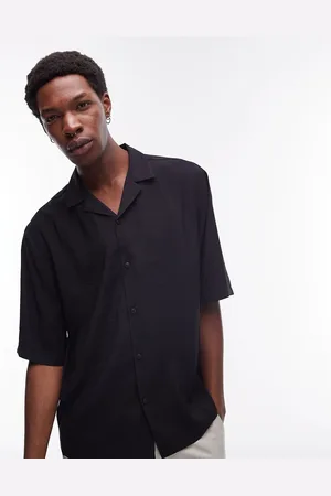 Topman Short sleeve relaxed heavy satin shirt in