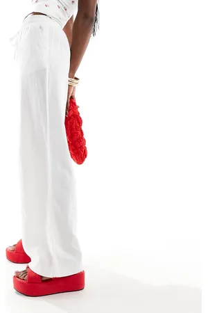 New Look Linen wide leg trouser in
