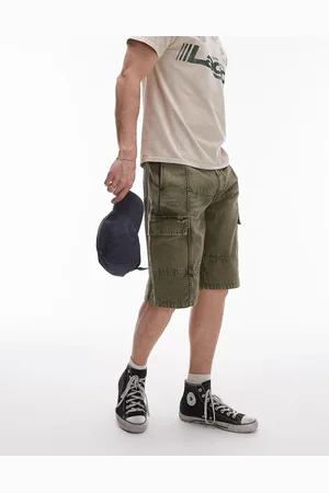 Topman Carpenter jort cargo in acid wash khaki