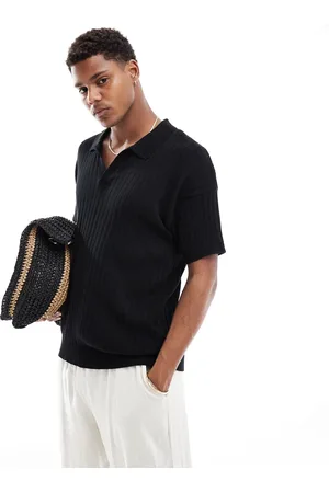New Look Short sleeve ribbed revere knit in