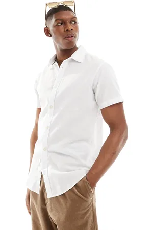 JACK & JONES Short sleeve linen shirt in