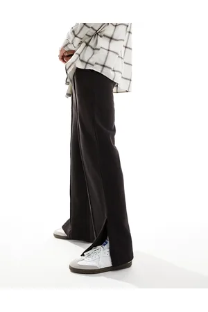 ASOS Straight leg joggers with splits in chocolate