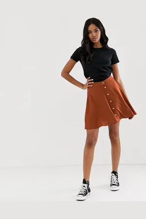 New Look Mini skirt with buttons in rust
