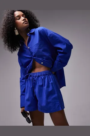 Topshop Co-ord linen blend beach shorts in