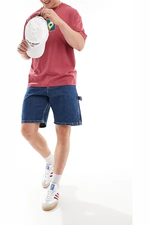 JACK & JONES Baggy carpenter denim short in mid wash