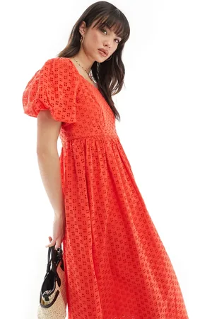 SELECTED Femme broderie maxi dress in