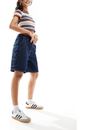 Vans Groundwork long denim shorts in dark