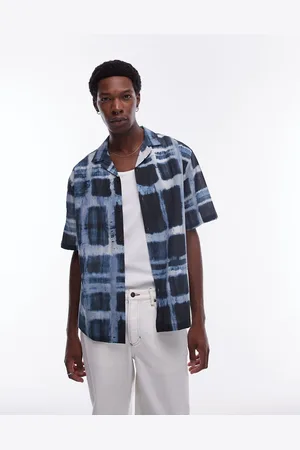 Topman Short sleeve relaxed sheer check shirt in