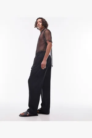 Topman Elasticated waist wide leg trouser in