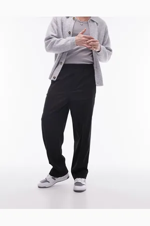 Topman Elasticated waist wide leg trouser in