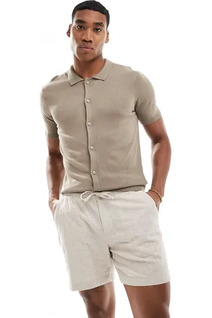 New Look Slim fit button polo in light