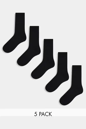 River Island 5 pack ribbed ankle socks in