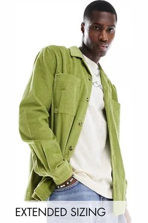 ASOS Cord overshirt with revere collar in