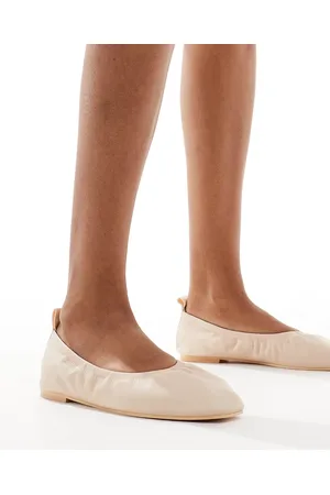 Truffle Collection Ruched ballet flats in beige