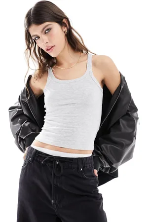 Cotton On Staple Rib Scoop Neck Tank top in marle