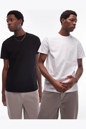 Topman 2 pack classic fit t-shirt in & white