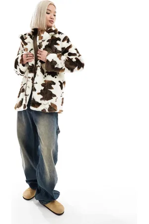 BLANK NYC Faux fur jacket in cow print
