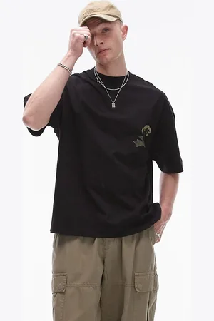 Topman Premium extreme oversized fit t-shirt with front and back pressed flower in