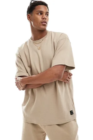 Pull&Bear Waffle textured t-shirt co-ord in ecru