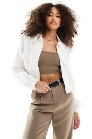 Hollister Linen blend bomber jacket in
