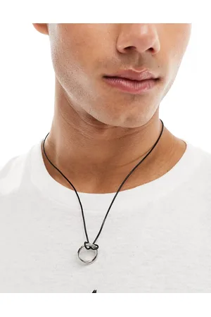 FADED FUTURE Cord and circle pendant necklace in