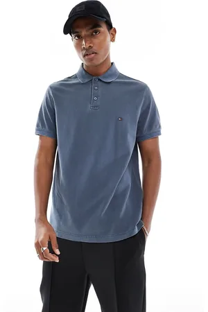 Tommy Hilfiger Garment dye regular polo in faded indigo