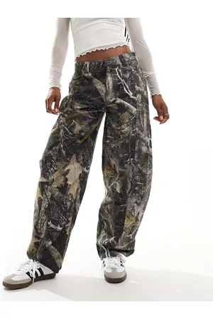 Reclaimed Camo print barrel leg trouser