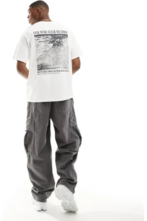 Pull&Bear Mountain back printed t-shirt in