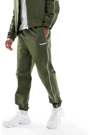 Sixth June Co-ord nylon track pants in khaki