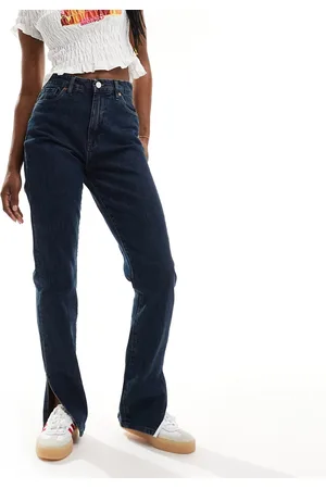 BLANK NYC Straight leg jean with split hem in darkwash