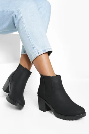 Boohoo Chunky Cleated Heel Chelsea Boots