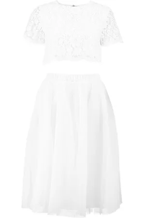 Boohoo Woven Lace Top & Contrast Midi Skirt Co-Ord