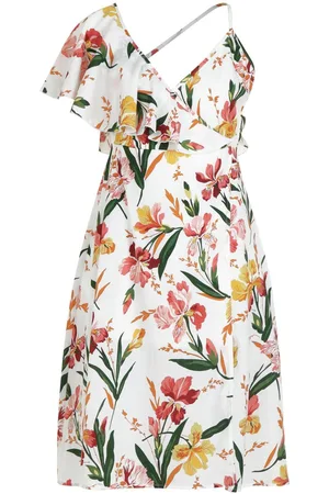 Boohoo Tasha Floral Ruffle Open Back Midi Skater Dress