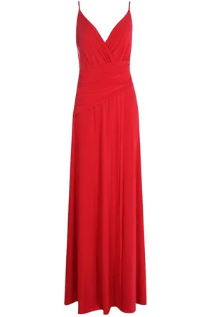 Boohoo Slinky Wrap Ruched Strappy Maxi Bridesmaid Dress