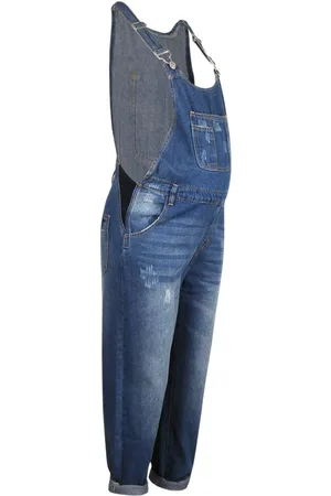 Boohoo Maternity Mid Wash Dungarees