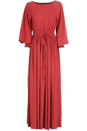 Boohoo Shirred Waist & Cuff Woven Maxi Dress