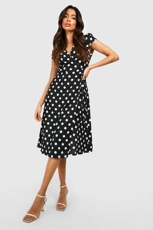 Boohoo Boutique Polka Dot Wrap Dress