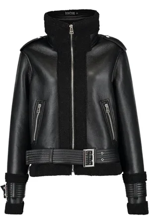 Boohoo Tall Faux Fur Lined Aviator Jacket
