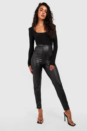 Boohoo High Waisted Leather Look Leggings