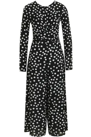 Boohoo Twist Front Polka Dot Jumpsuit