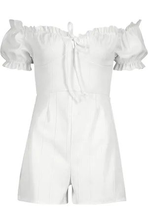 Boohoo Tall Off The Shoulder Bardot Playsuit