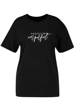 Boohoo Plus Perfectly Imperfect Slogan T-Shirt
