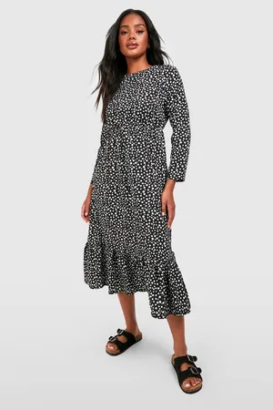 Boohoo Woven Mixed Polka Dot Dress