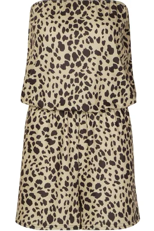 Boohoo Leopard Bandeau Beach Playsuit