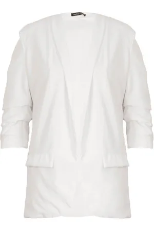 Boohoo Plus Ruched Sleeve Lapel Detail Blazer