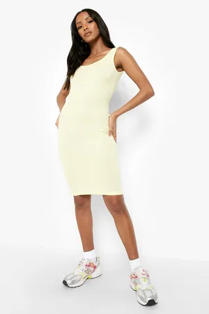 Boohoo Petite Rib Scoop Back Midi Dress
