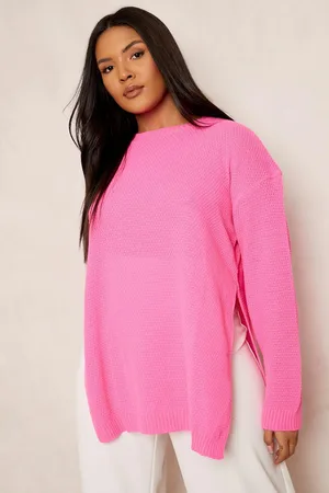 Boohoo Plus Side Split Moss Stitch Jumper