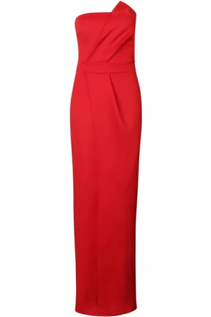 Boohoo Bandeau Wrap Detail Split Maxi Dress