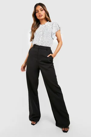 Boohoo Polka Dot Frill Sleeve Woven Blouse